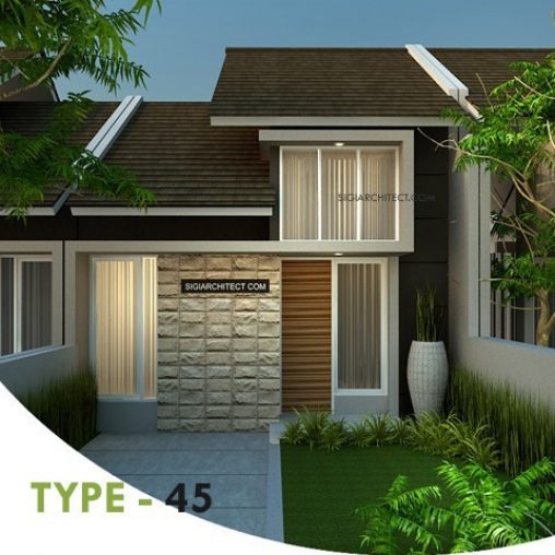 Desain Rumah Type 45 Minimalis Tropis | Unit Perumahan