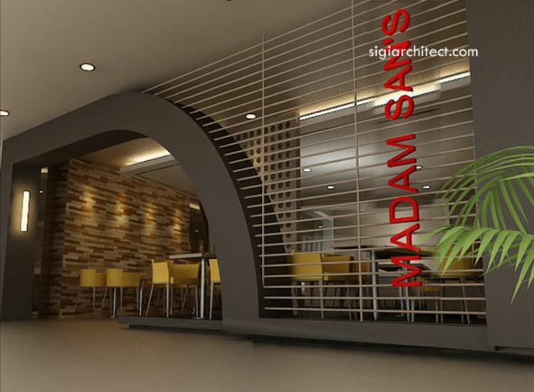 Desain Restoran Berinterior Minimalis Tropis