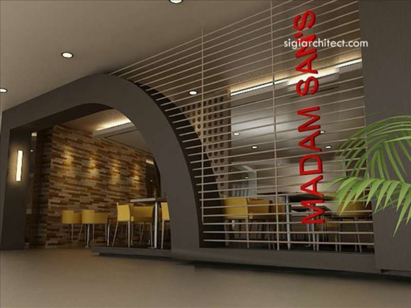 Desain Restoran Berinterior Minimalis Tropis