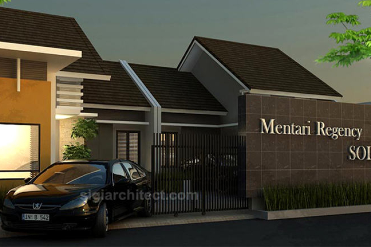 Desain Perumahan Minimalis 1 Lantai & Main Gate Siteplan