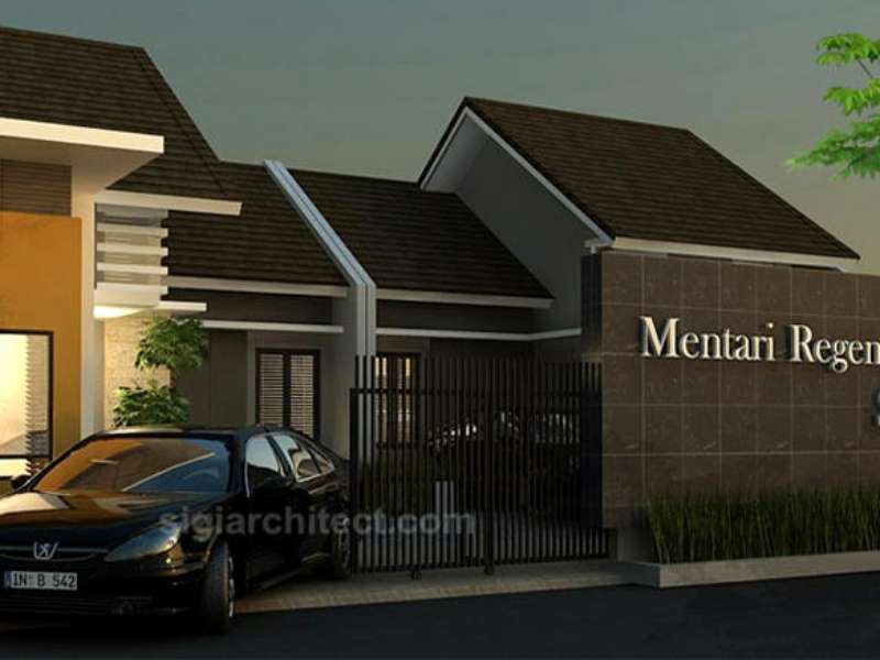 Desain Perumahan Minimalis 1 Lantai & Main Gate Siteplan