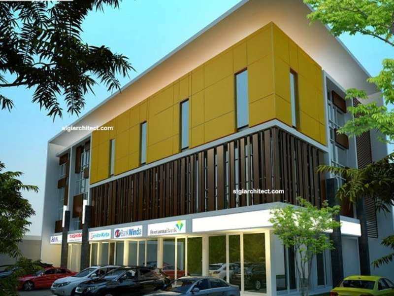Desain Ruko Modern Minimalis 3 Lantai & Denah Kavling Hook