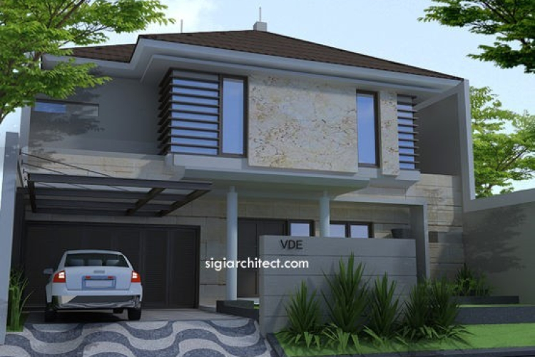 Desain Fasad Rumah Tropis Minimalis, Denah Rumah 2 Lantai
