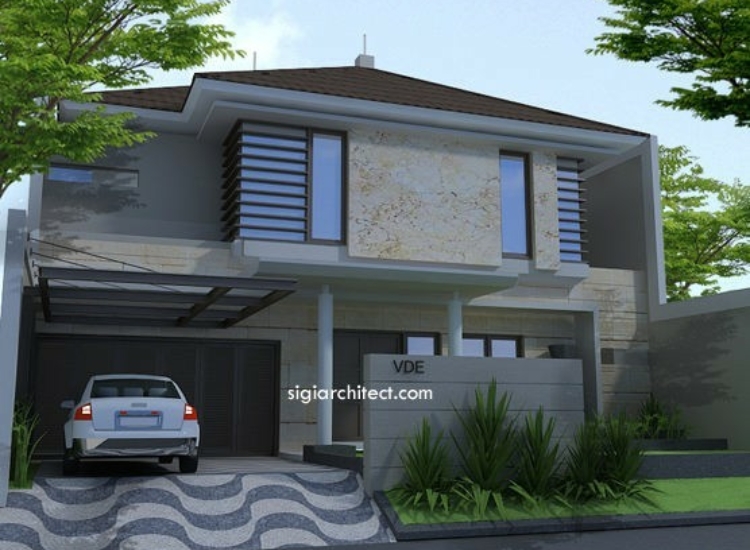Desain Fasad Rumah Tropis Minimalis, Denah Rumah 2 Lantai