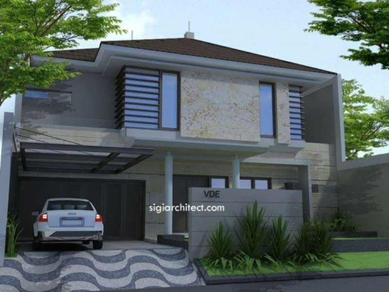 Desain Fasad Rumah Tropis Minimalis, Denah Rumah 2 Lantai