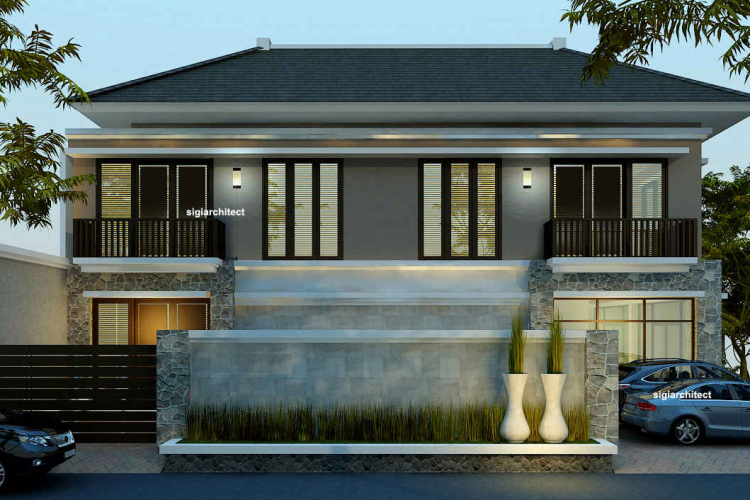 Desain Rumah Toko 2 Lantai, Model Tropis Minimalis