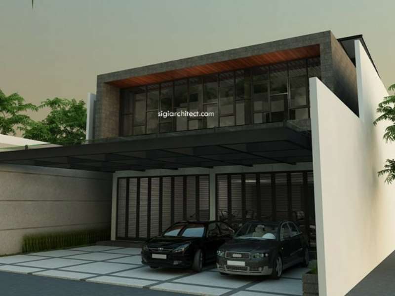 Desain Rukan Rumah Kantor 2 Lantai Modern Minimalis