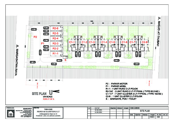 siteplan ruko minimalis