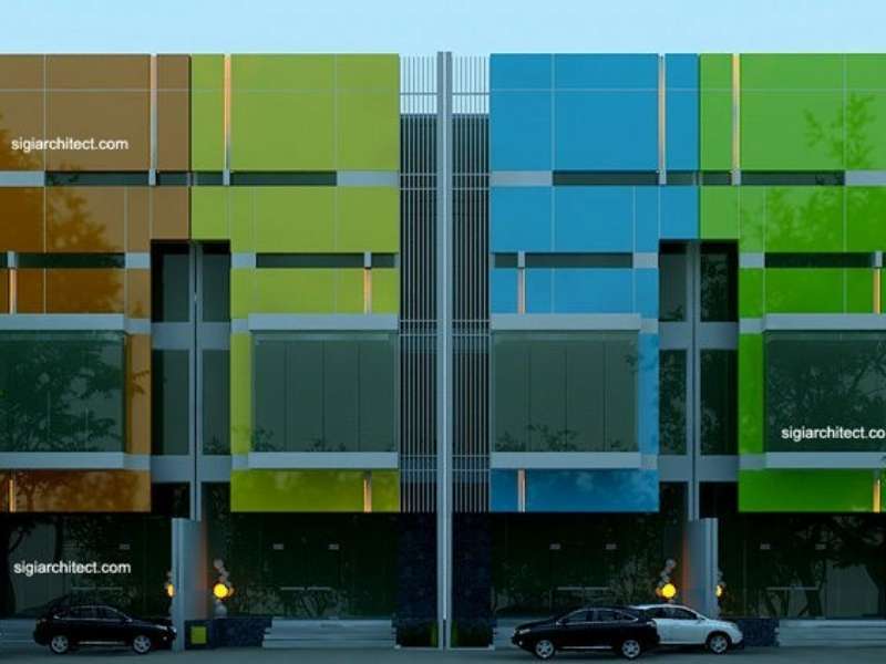 Desain Ruko Minimalis 3 Lantai, Perkantoran & Pertokoan Modern