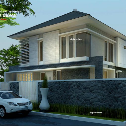 Rumah Sudut Minimalis 2 Lantai Type 400 M2 & Desain Kolam Renang