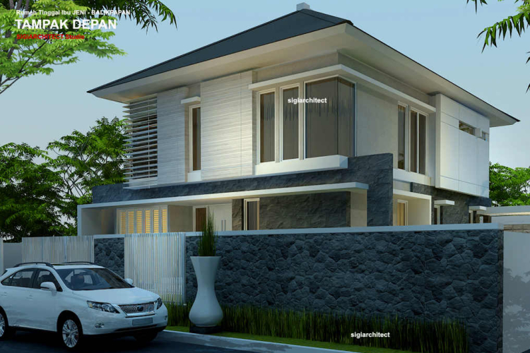 Rumah Sudut Minimalis 2 Lantai Type 400 M2 & Desain Kolam Renang