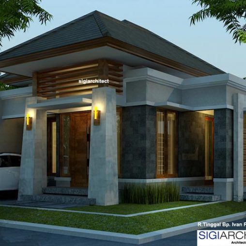 Desain Rumah Type 54-60 | Model Rumah 1 Lantai Bali Modern