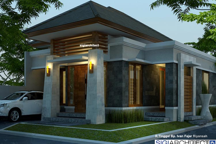 Desain Rumah Type 54-60 | Model Rumah 1 Lantai Bali Modern