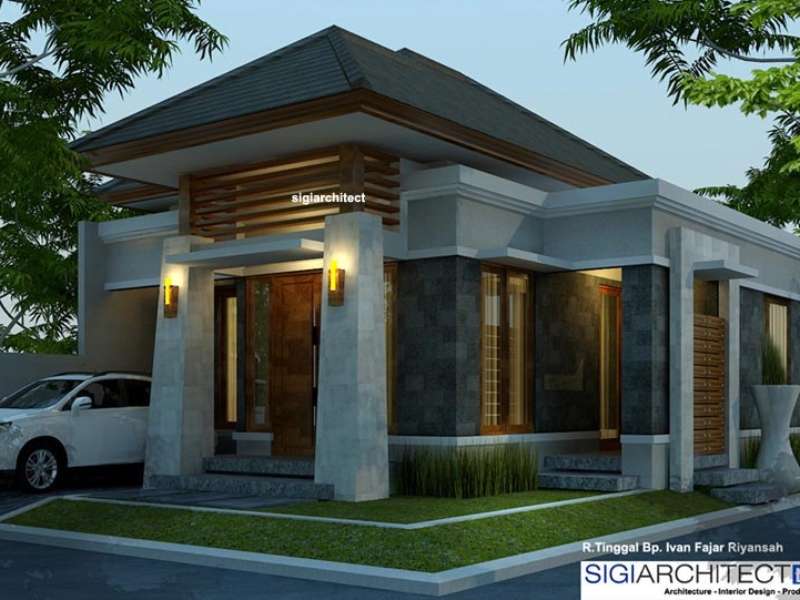 Desain Rumah Type 54-60 | Model Rumah 1 Lantai Bali Modern