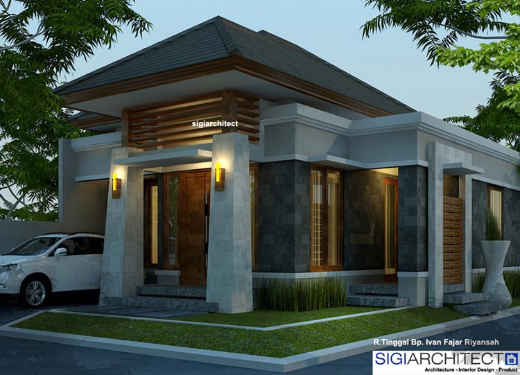 Desain Rumah Type 54-60_Tampak Sudut