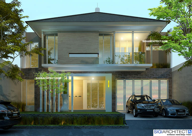 Desain Rumah Mewah 2 Lantai Modern Tropis Minimalis