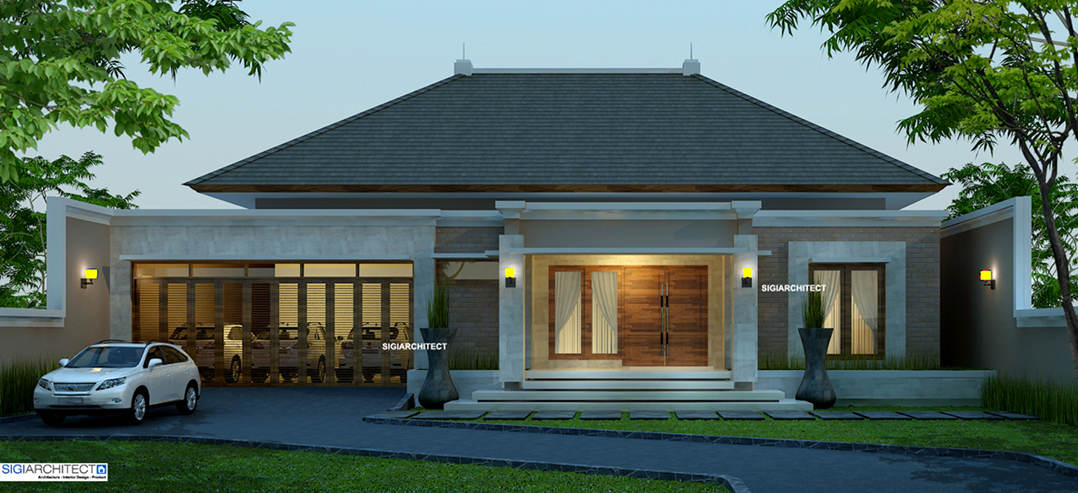 desain villa bali 1 lantai_tampak depan