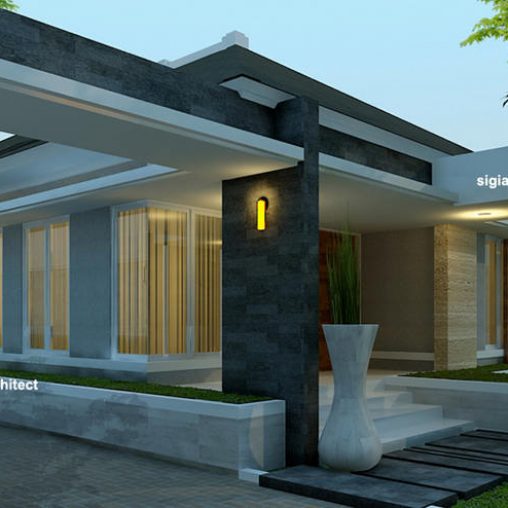 Rumah Minimalis Modern Resort, Desain 1 Lantai Kavling Hook & Gazebo