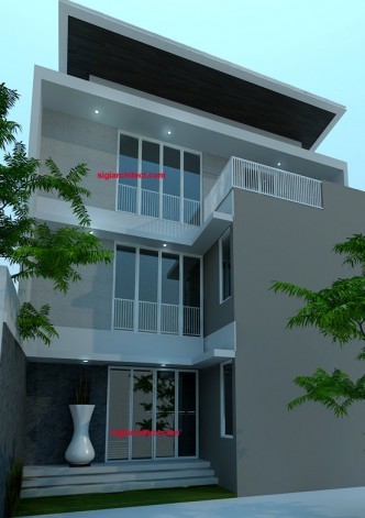 rumah mewah 3 lantai desain fasad modern minimalis