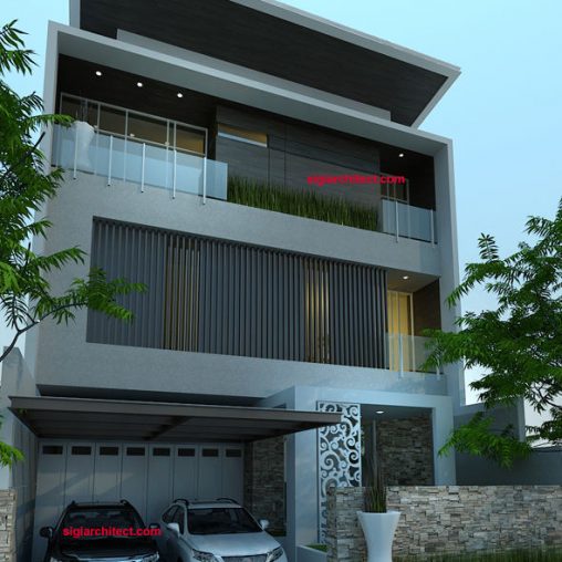 Rumah Mewah 3 Lantai Desain Fasad Modern Minimalis
