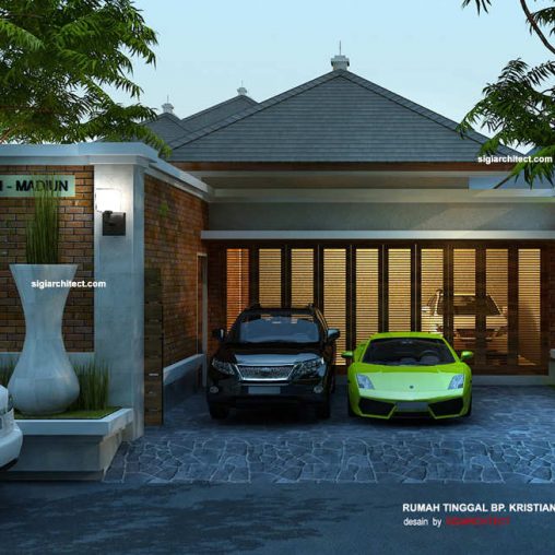 Desain Rumah Joglo, Model Villa Tropis 1 Lantai Type 300 M2