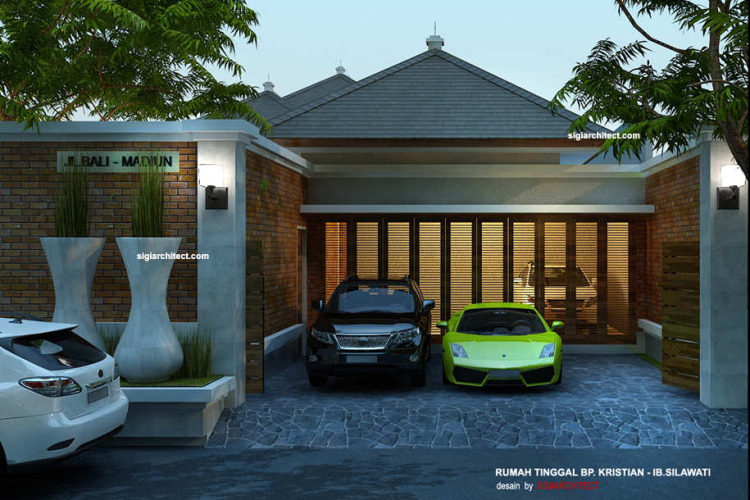 Desain Rumah Joglo, Model Villa Tropis 1 Lantai Type 300 M2