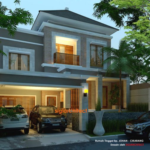 Desain Villa Tropis & Kolam Renang, Model Rumah Split