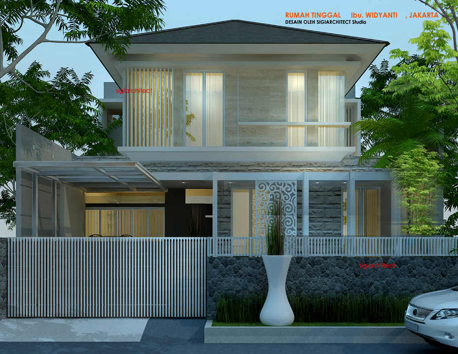 desain rumah tropis batu alam