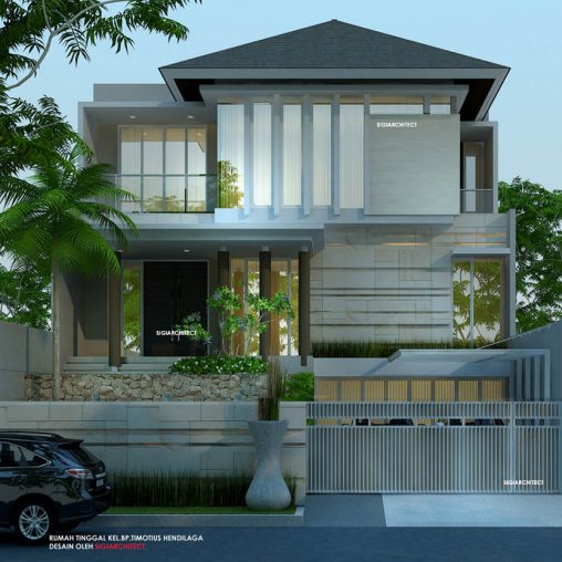 Desain Rumah 3 Lantai Tropis Minimalis Semibasemen