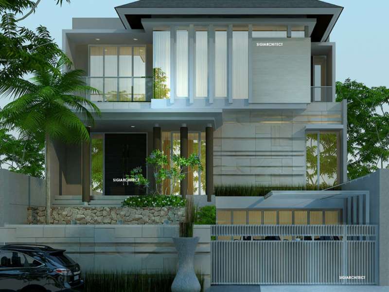 Desain Rumah 3 Lantai Tropis Minimalis Semibasemen