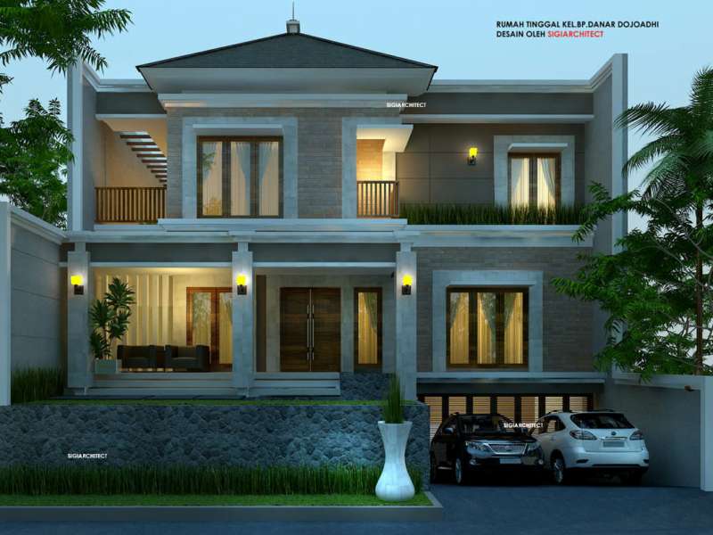 Desain Rumah Bali Modern Semibasement & Kolam Renang