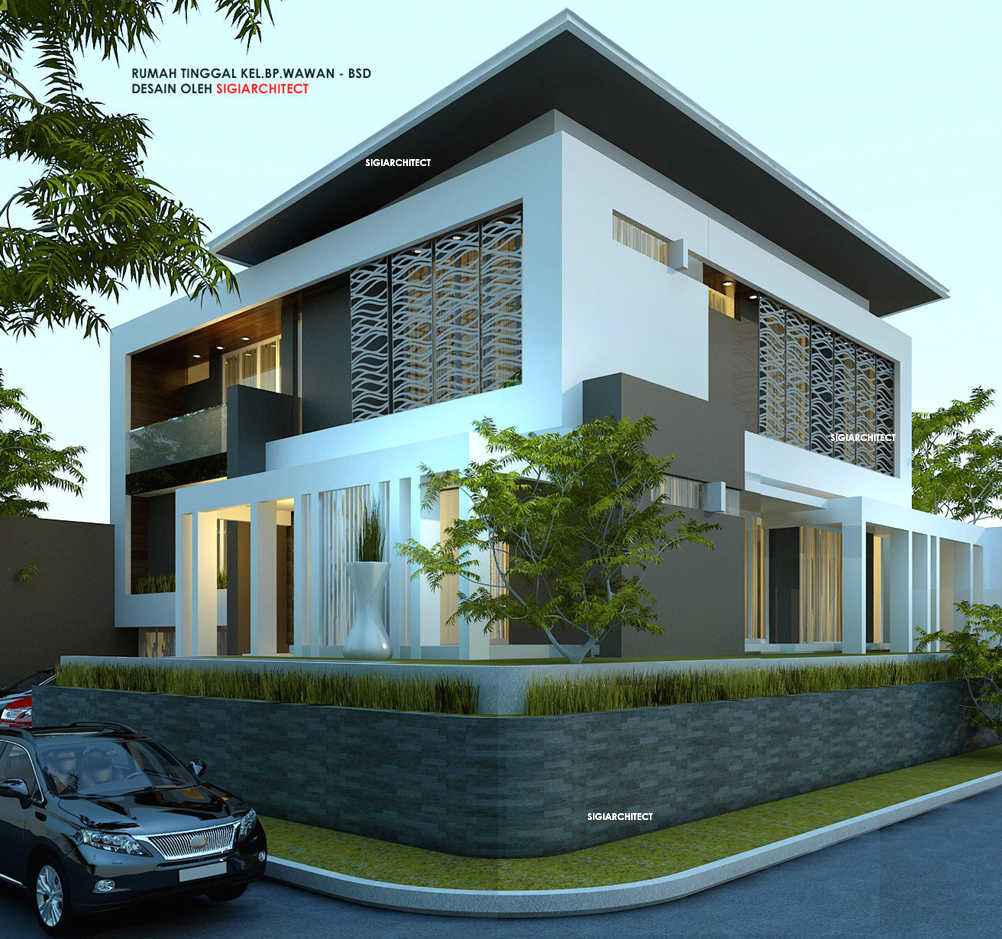 Desain Rumah Pojok Minimalis Modern Box House 500 M2