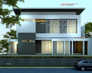 Desain Rumah Pojok Minimalis Modern Box House 500 M2