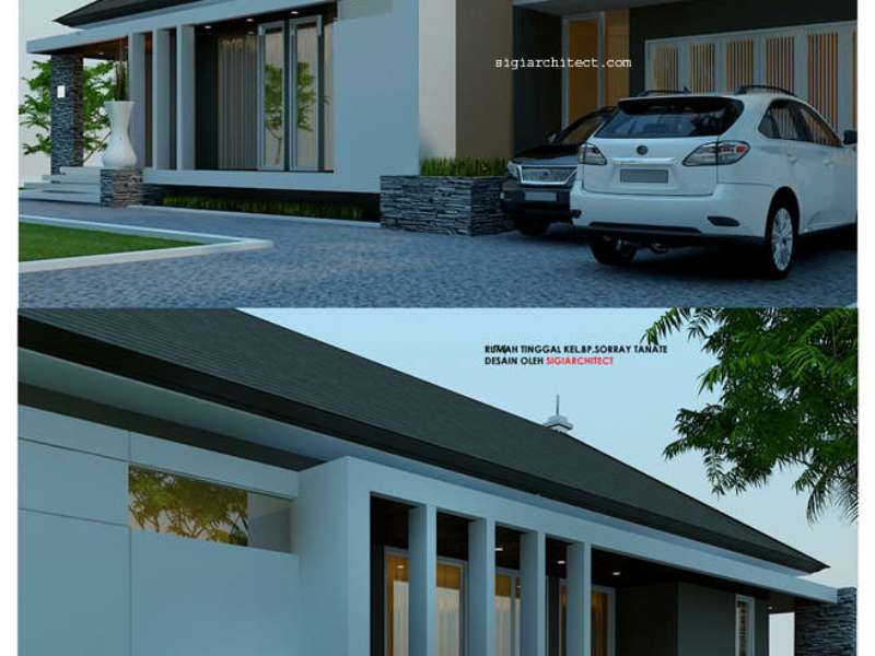 Rumah 1 Lantai Minimalis, Desain  Modern Type 250 M2, Kavling Hoek