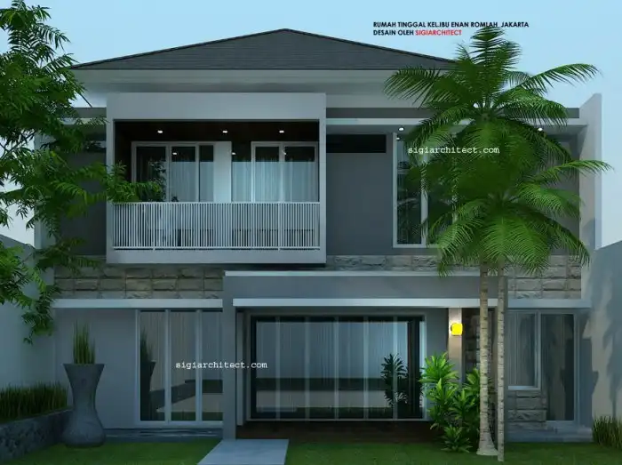 Desain Rumah 2 Lantai Minimalis_Tropis Modern