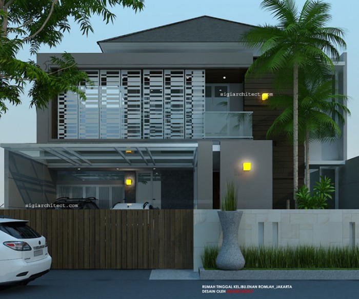 Desain Rumah 2 Lantai Minimalis Tropis Modern 