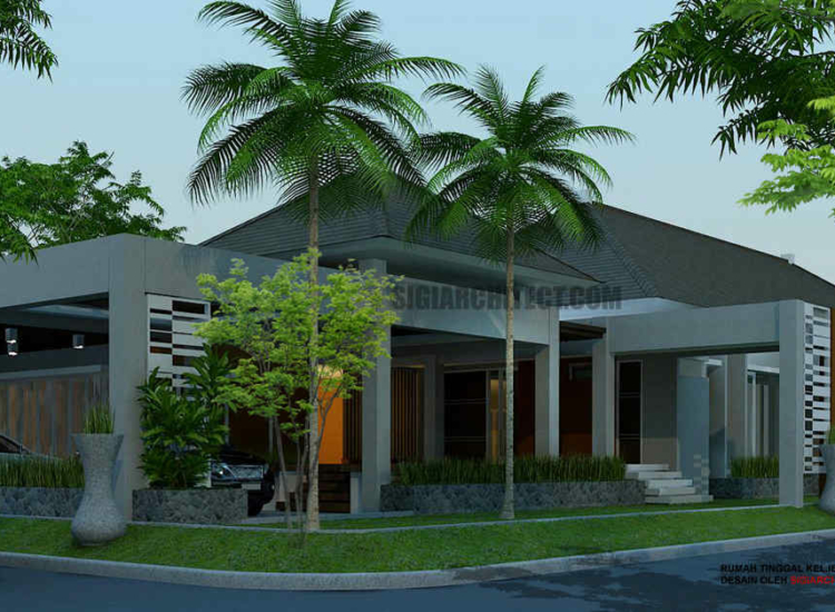 Model Rumah Pojok 1 Lantai_Tropis Minimalis