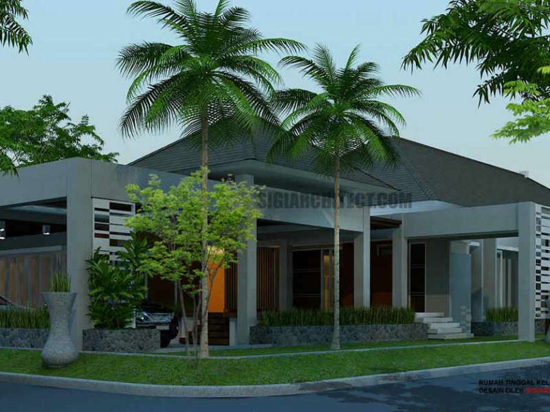 Model Rumah Pojok 1 Lantai_Tropis Minimalis