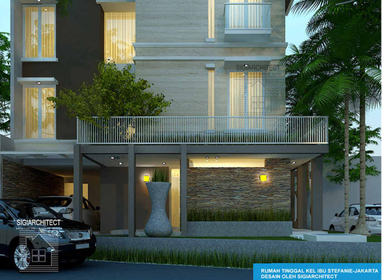 Rumah 3 Lantai Hook Type 450 M2 Desain Modern Minimalis