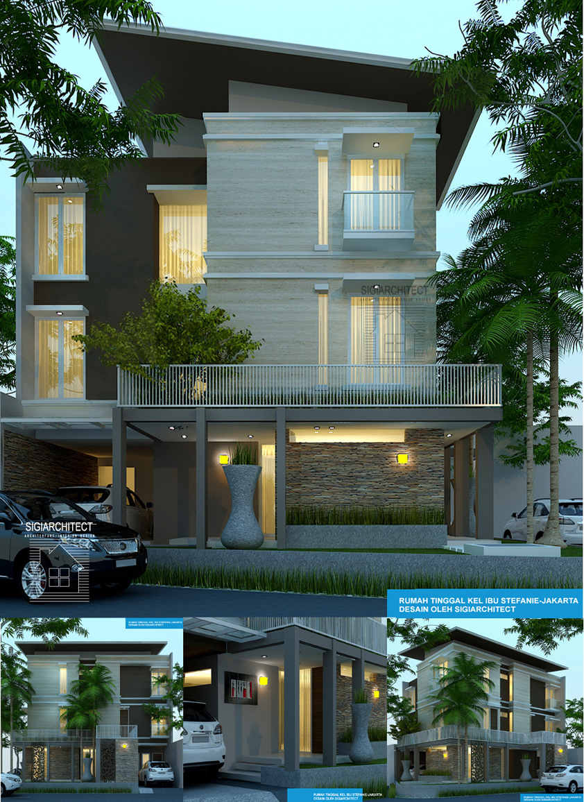 Rumah 3 Lantai Hook Type 450 M2 Desain Modern Minimalis