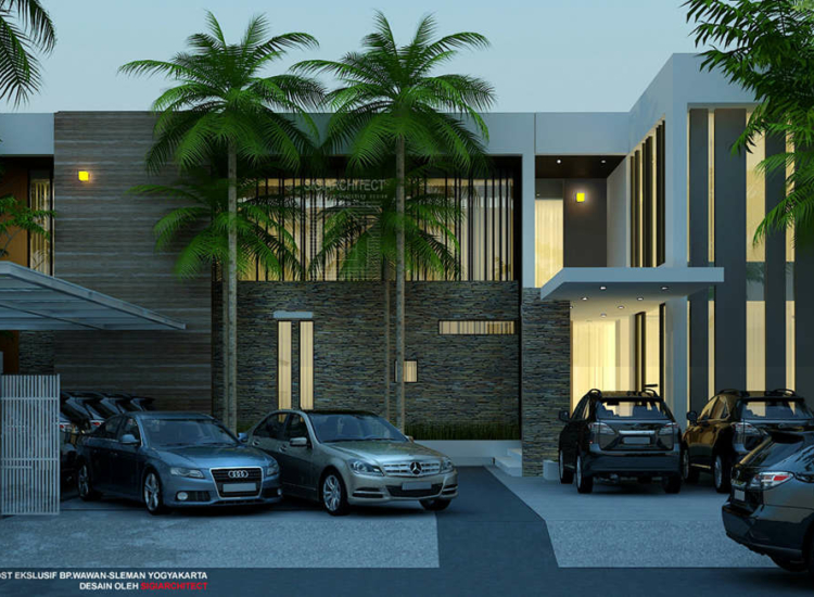 Desain Rumah Kost Ekslusif 2 Lantai, Kos Mewah Modern Minimalis