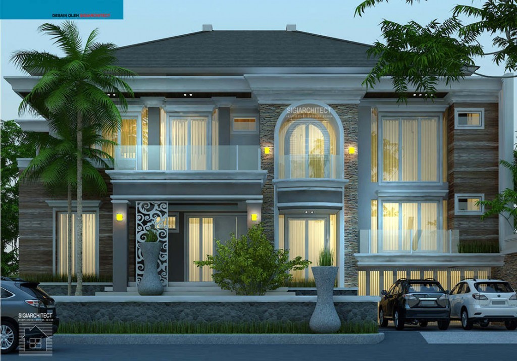 Desain Rumah  Mewah  Mediteran 2 Lantai Semybasement