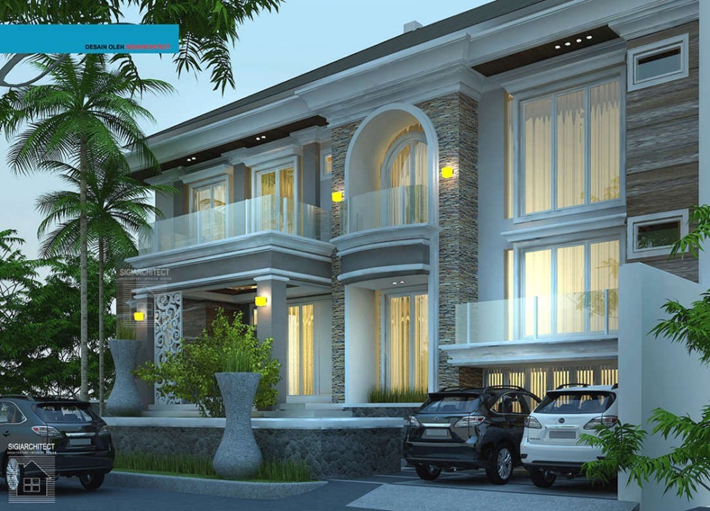 desain rumah mewah mediteran 2 lantai