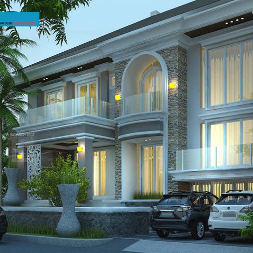 Rumah Klasik 2 Lantai Semybasement, Desain Mewah Mediteran 1000 M2