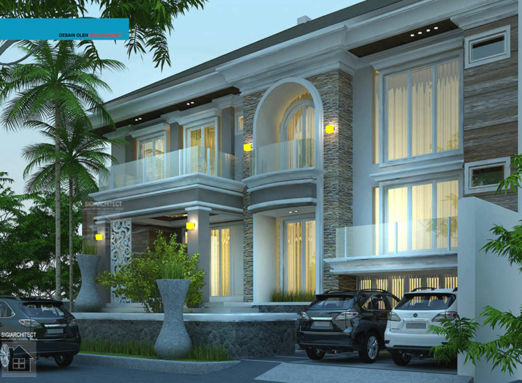 Rumah Klasik 2 Lantai Semybasement, Desain Mewah Mediteran 1000 M2