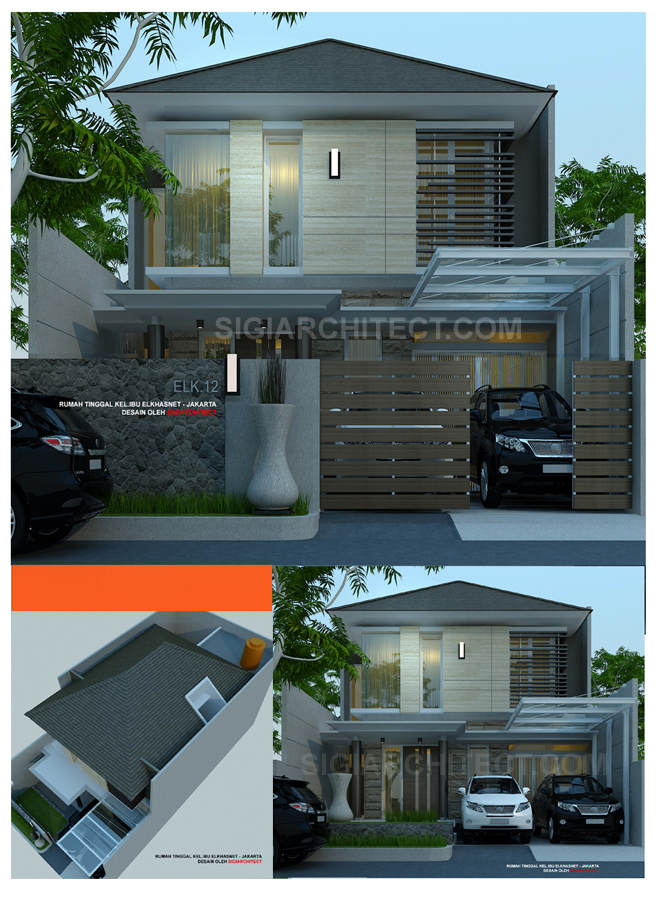 model rumah 2 lantai modern tropis Ib Elkha_Bandung_