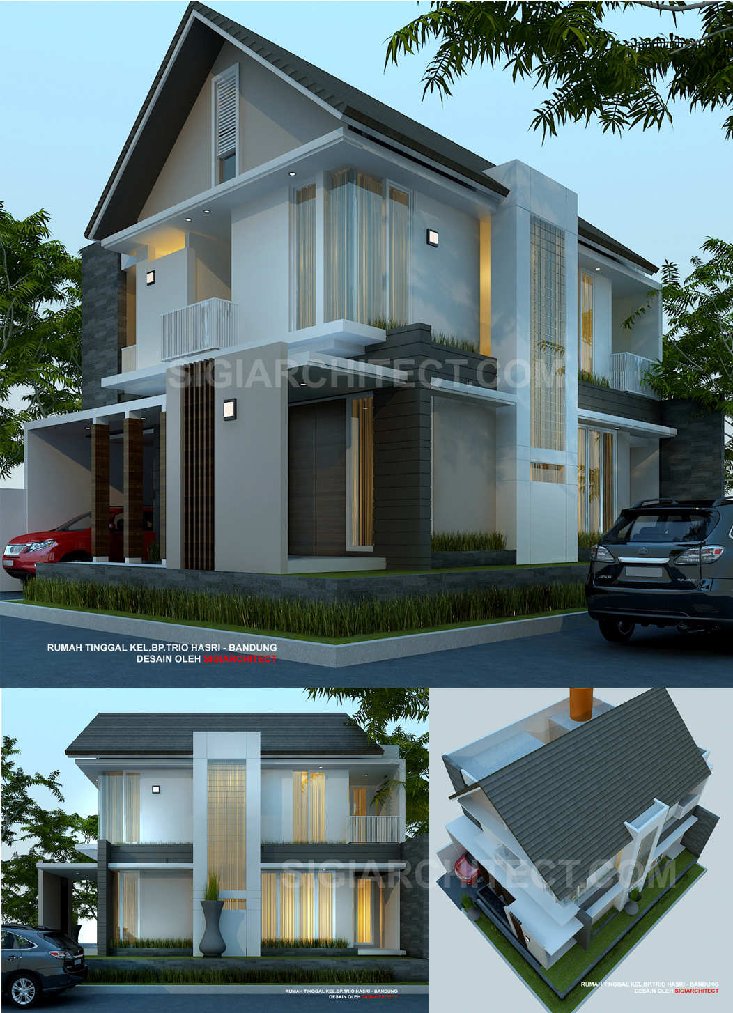 Desain Rumah Tumbuh 2 Lantai Kavling Hoo Fasad Tropis Minimalis