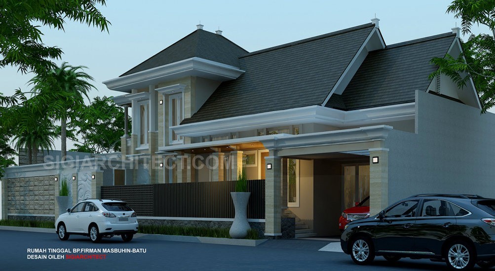 jasa arsitek surabaya DESAIN VILLA MEWAH - KOLAM RENANG - FASAD