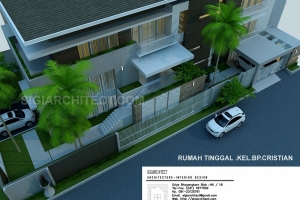 Rumah Mewah Minimalis 3 Lantai Kavling Hook, Desain Fasad Modern