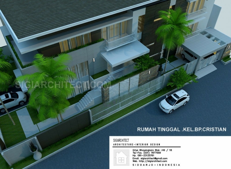 Rumah Mewah Minimalis 3 Lantai Kavling Hook, Desain Fasad Modern